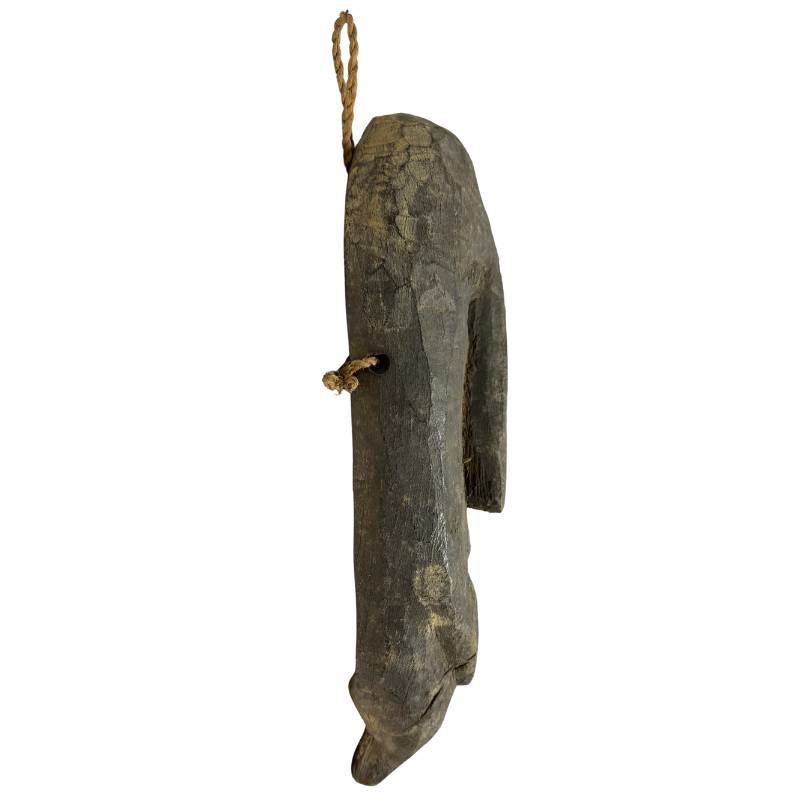 Nepalees ceremonieel masker van hout met gebruikssporen en patina  