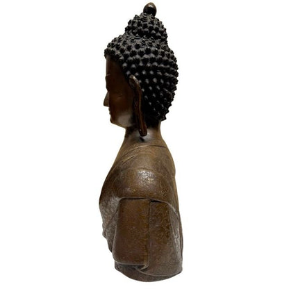 Nepalese Buddha Bust – Heavy Bronze, Patan / Newar Style, 37 cm – right-side view