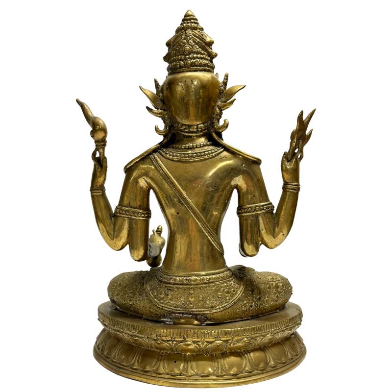 Rear view of the Nepalese four-armed Avalokiteshvara and separately formed lotus base