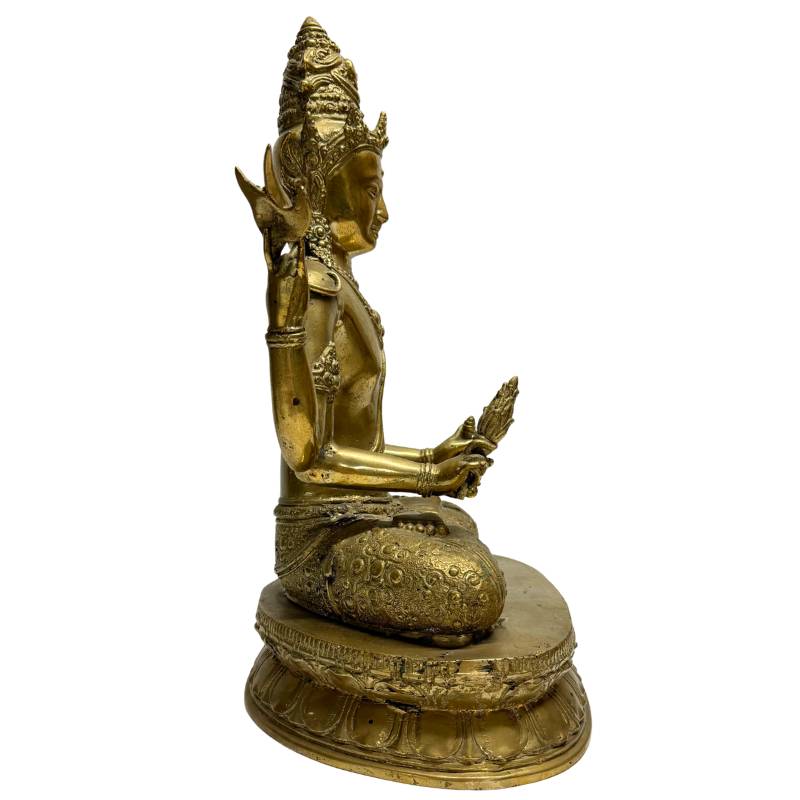 Right profile of the four-armed Nepalese Avalokiteshvara in lotus posture