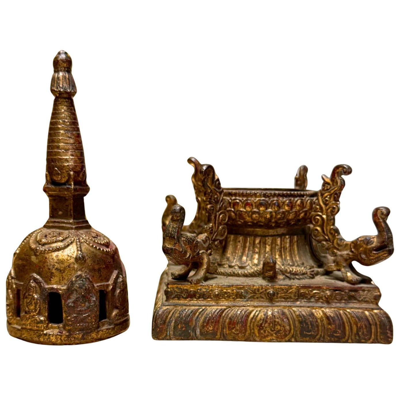 Newar bronsgietwerk Shikhara-stijl schrijn Kathmandu Vallei
