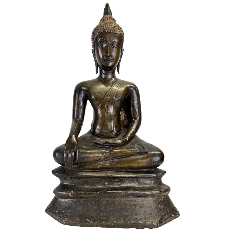 Important Northern Thai bronze Buddha, circa 1480–1520, frontal view