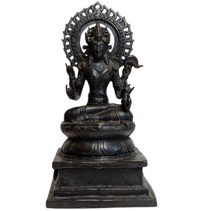 Old Bronze Vishnu Statue on Lotus Base – 34.5 cm