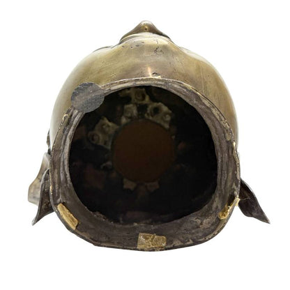 Old Gilt Buddha Head – Bronze, South / Southeast Asia, 32 cm – close view of the upper section