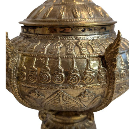 Traditional Buddhist bronze offering vessel from Thailand