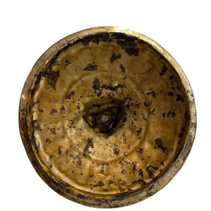Complete ritual offering bowl with naga lid, 34 cm high