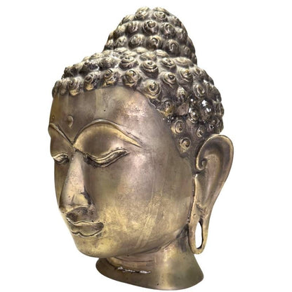 Old Thai-Lao Buddha Head – Bronze, 22 cm – right-side view