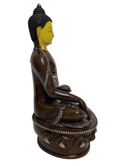 Underside of the old Tibetan bronze statue