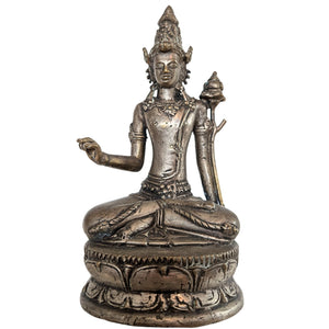 Oud Javaans Bronzen Beeld – Padmapani Avalokiteshvara – Lotusdrager – 20 cm