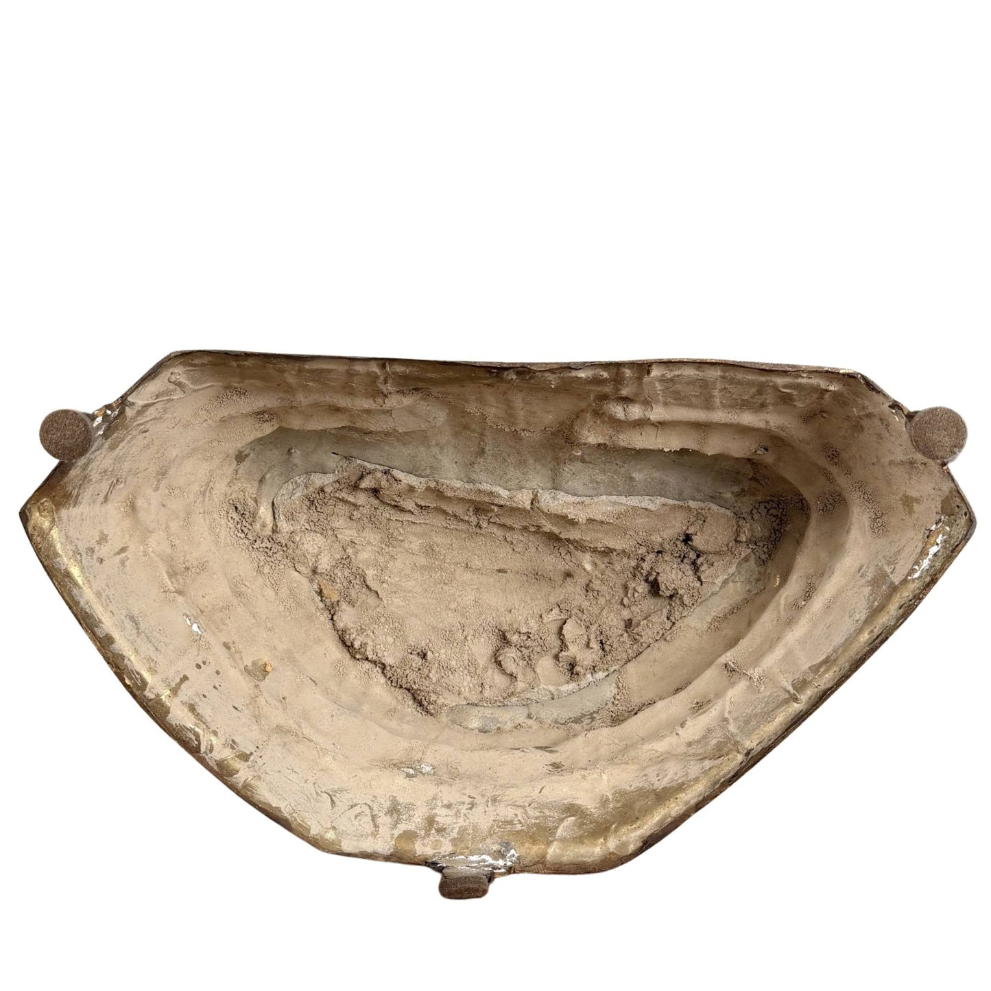 Oude kern en binnenstructuur van Thaise bronzen Boeddha met authentieke gebruikssporen