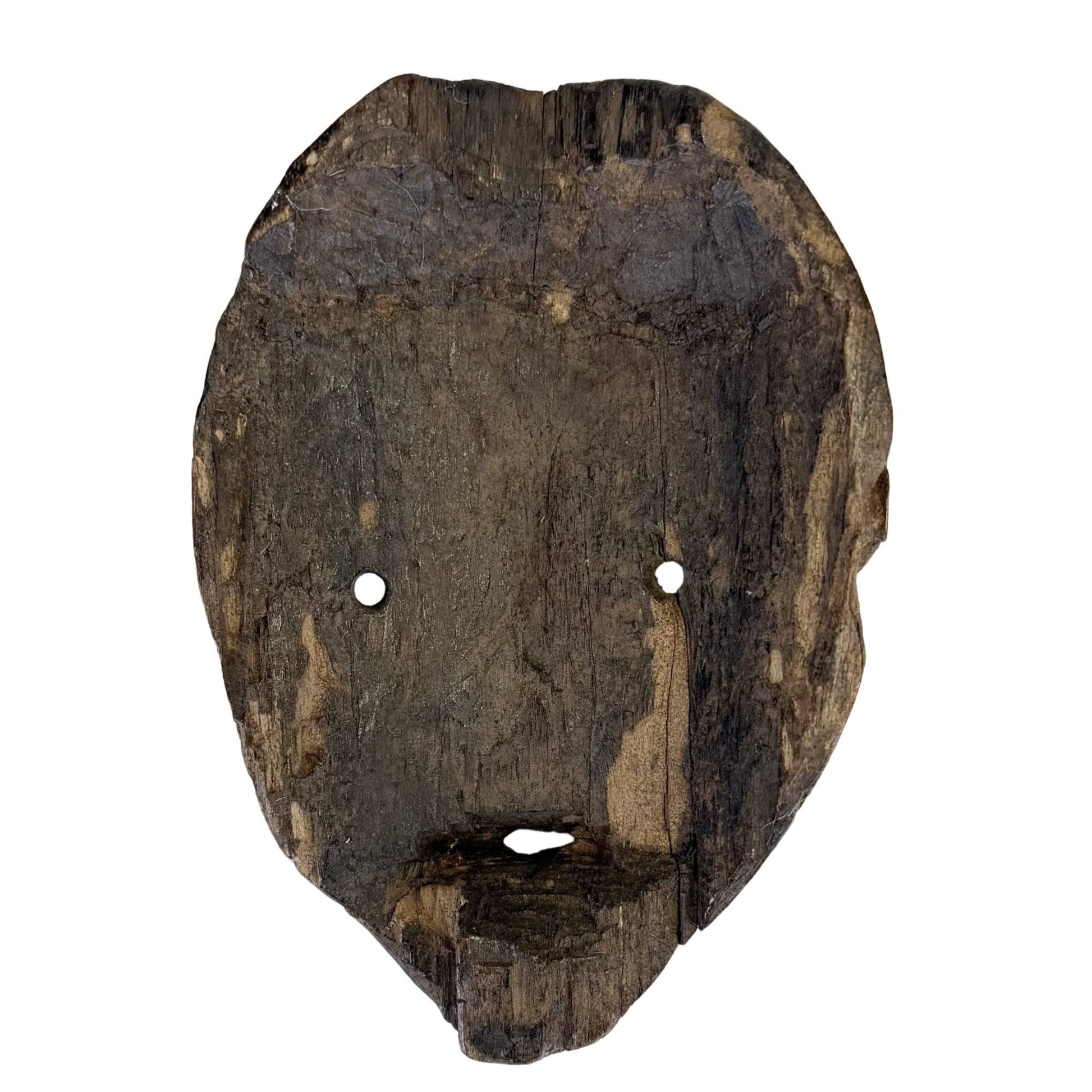 Primitief Afrikaans houten masker met natuurlijke slijtage en oude houtpatina