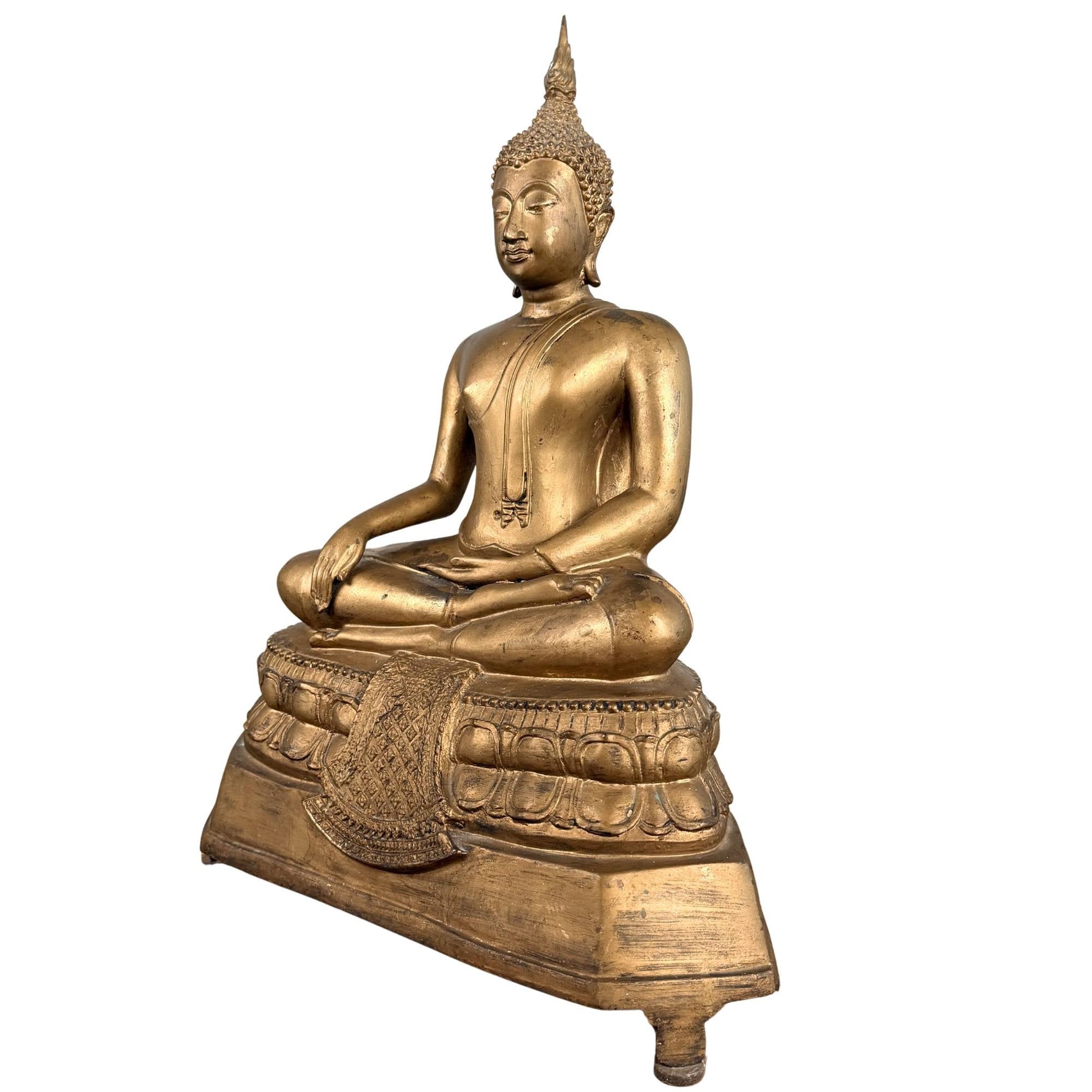 Thaise Boeddha in Rattanakosin stijl uitgevoerd in verguld brons