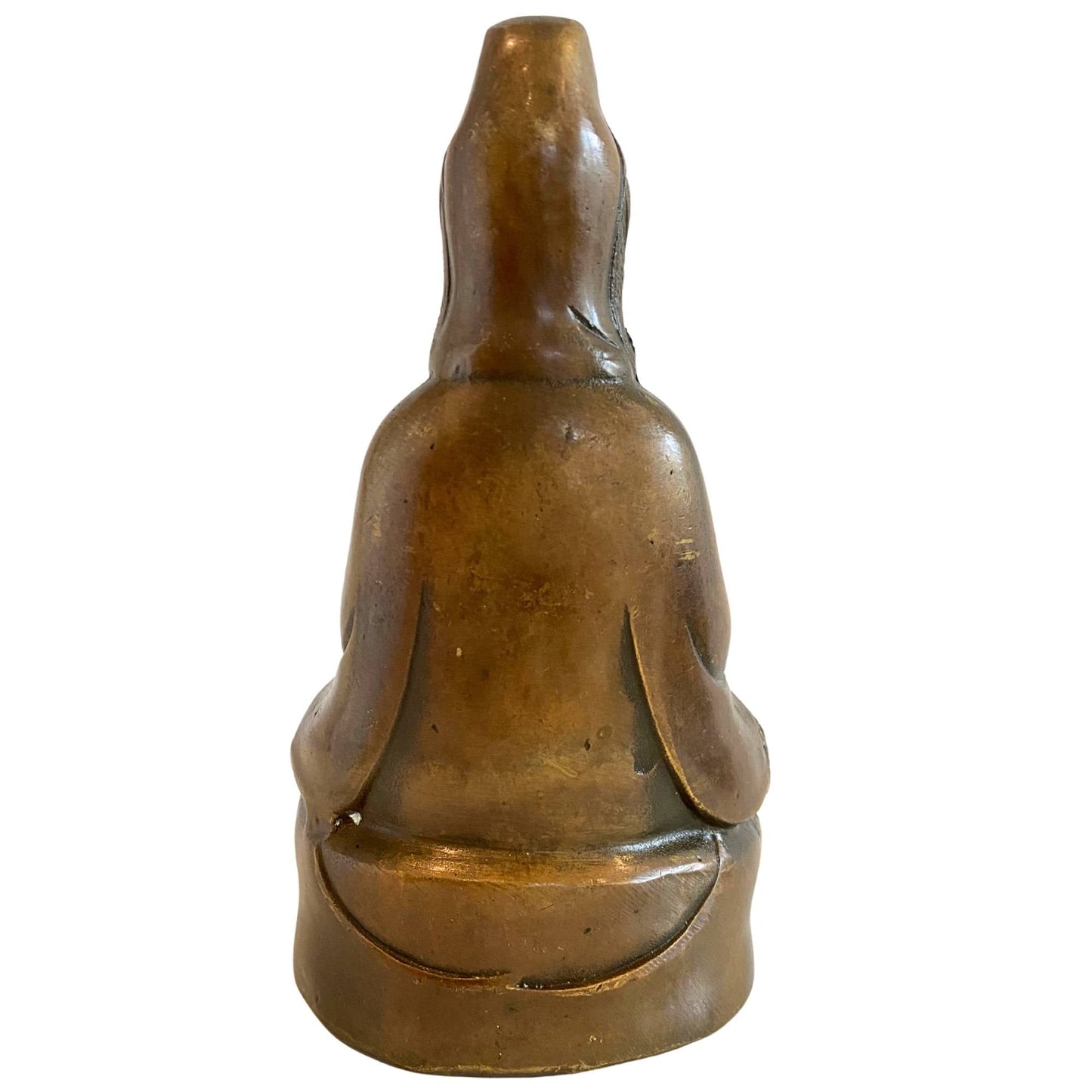 Rugzijde van massief bronzen Guanyin sculptuur vintage China