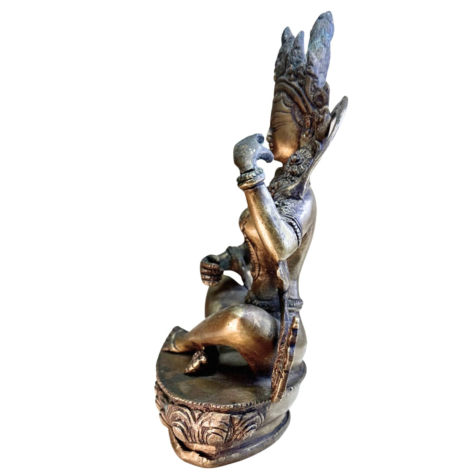 Saraswati bespeelt veena antiek handwerk 1920
