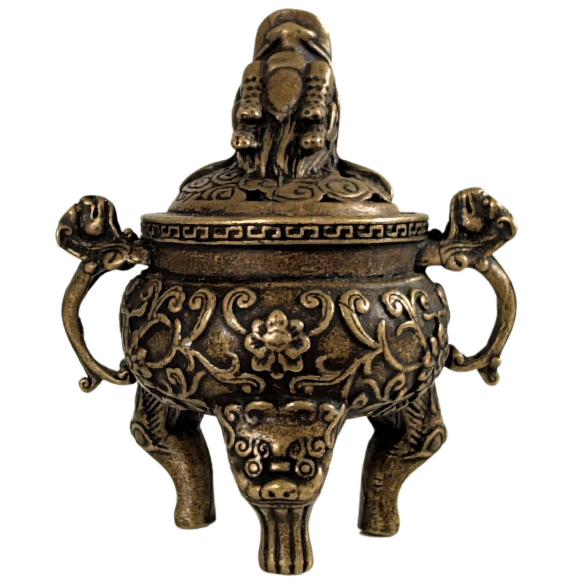 Miniatuur scholars object van brons in de vorm van een klassieke Chinese ding.