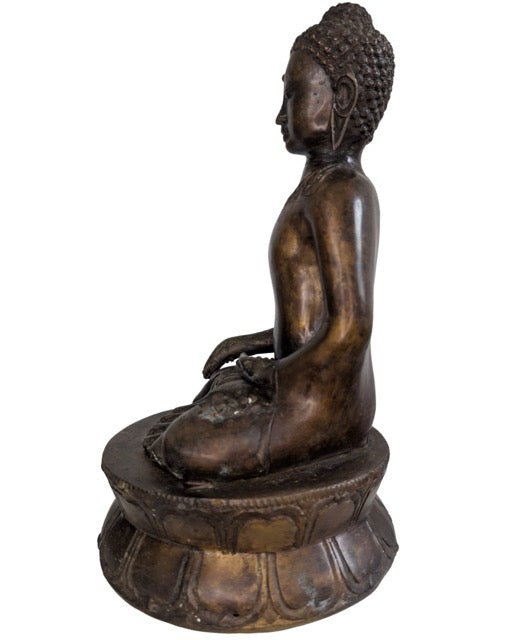 Serene meditatie Boeddha van antiek brons voor verzamelaars.