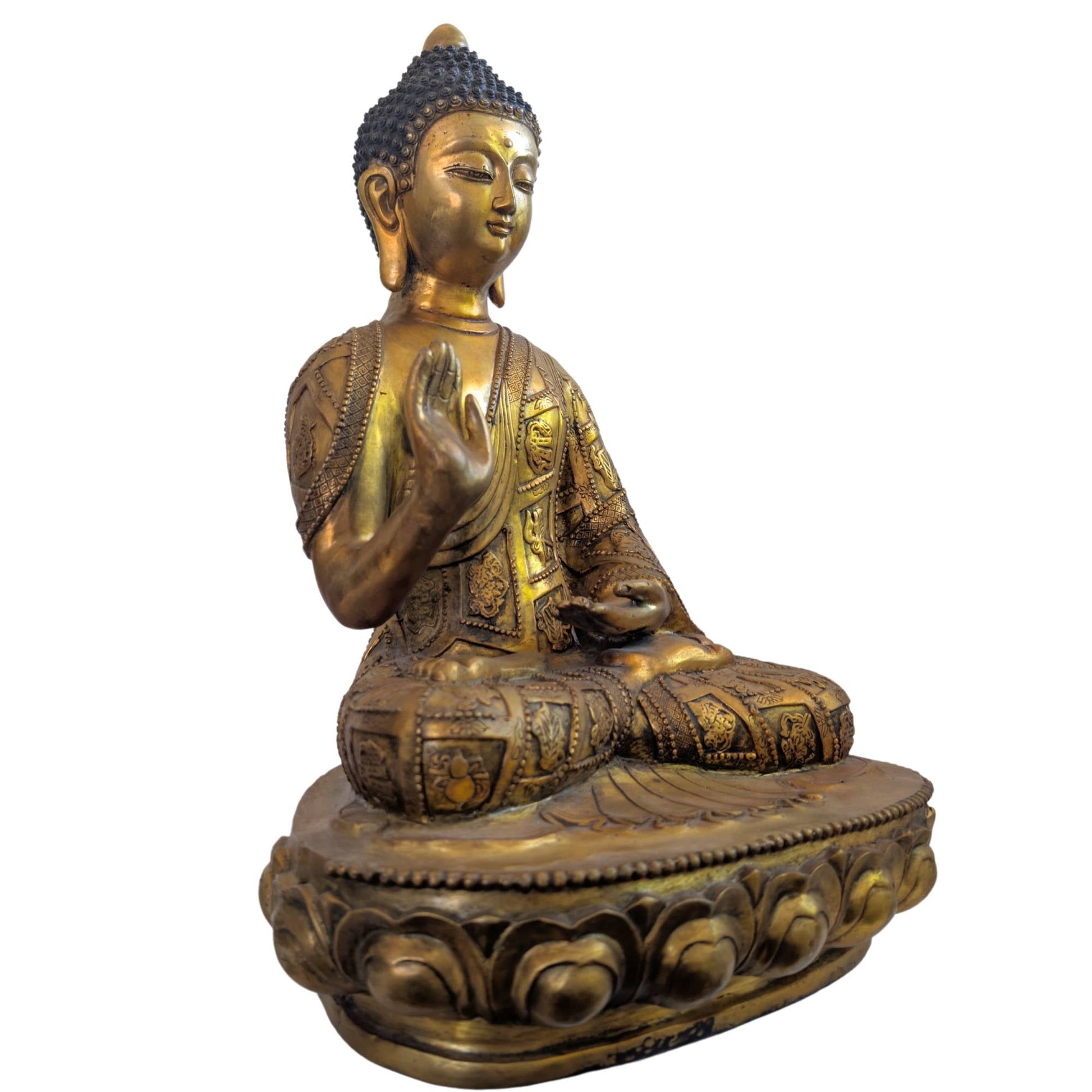Shakyamuni Boeddha beeld Tibet van brons vuurverguld handwerk