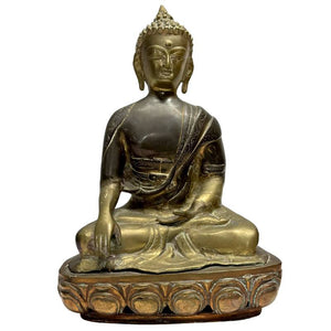 Boeddha begin 20e eeuw in brons – Sino-Tibetaans – Bhumisparsha mudra – lot 476