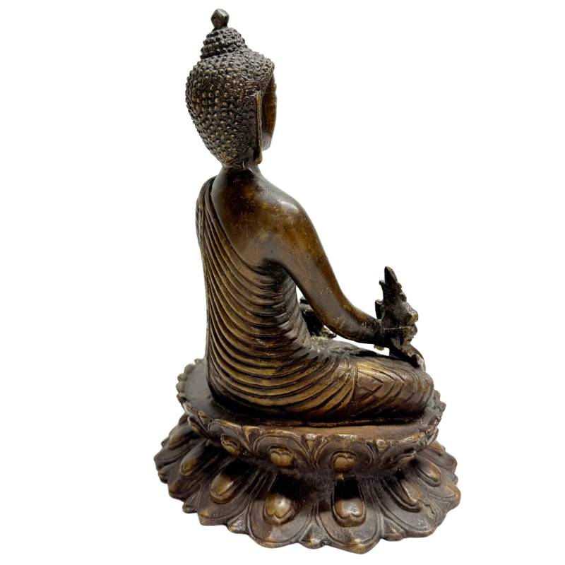 Sino Tibetaans bronzen Boeddhabeeld met serene uitdrukking
