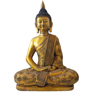 Exclusief Sino-Tibetaans Bronzen Boeddhabeeld – Dhyana Mudra – Rijk Gedecoreerd in Hoogreliëf