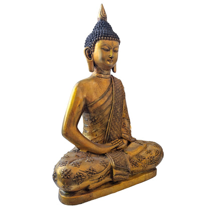 Sino-Tibetan Shakyamuni Buddha – Bronze, Dhyana Mudra, 39 cm – opposite three-quarter front view
