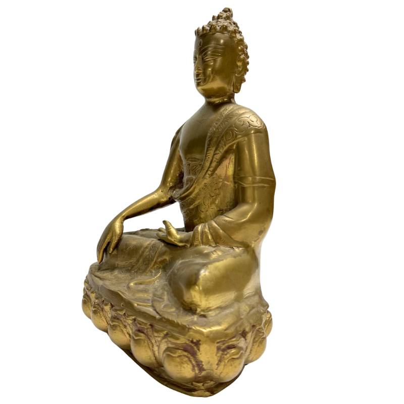 Handgemaakt spiritueel Boeddha beeld uit de regio Nepal en Tibet van zware kwaliteit brons.