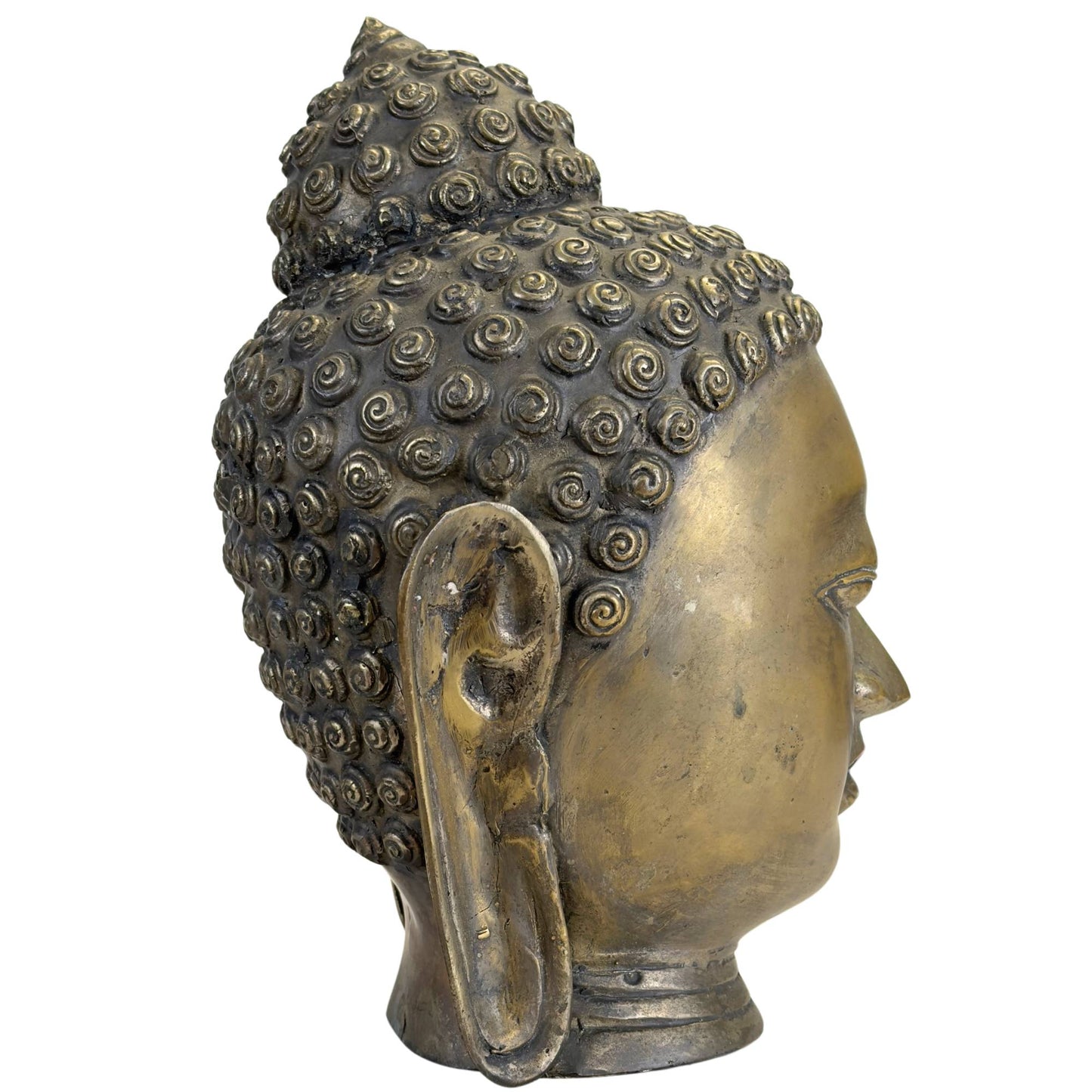 Spiritueel bronzen Boeddha hoofd voor meditatie en interieur