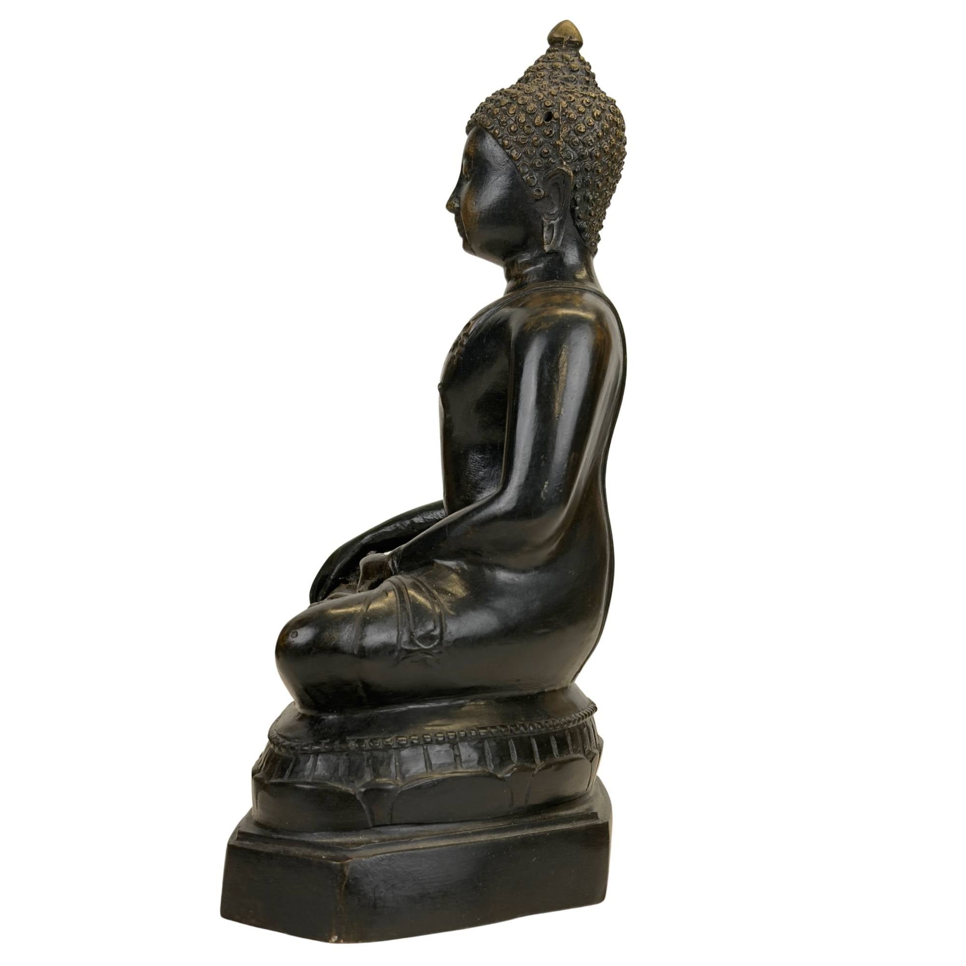 Spiritueel bronzen Boeddhabeeld afkomstig uit Thailand