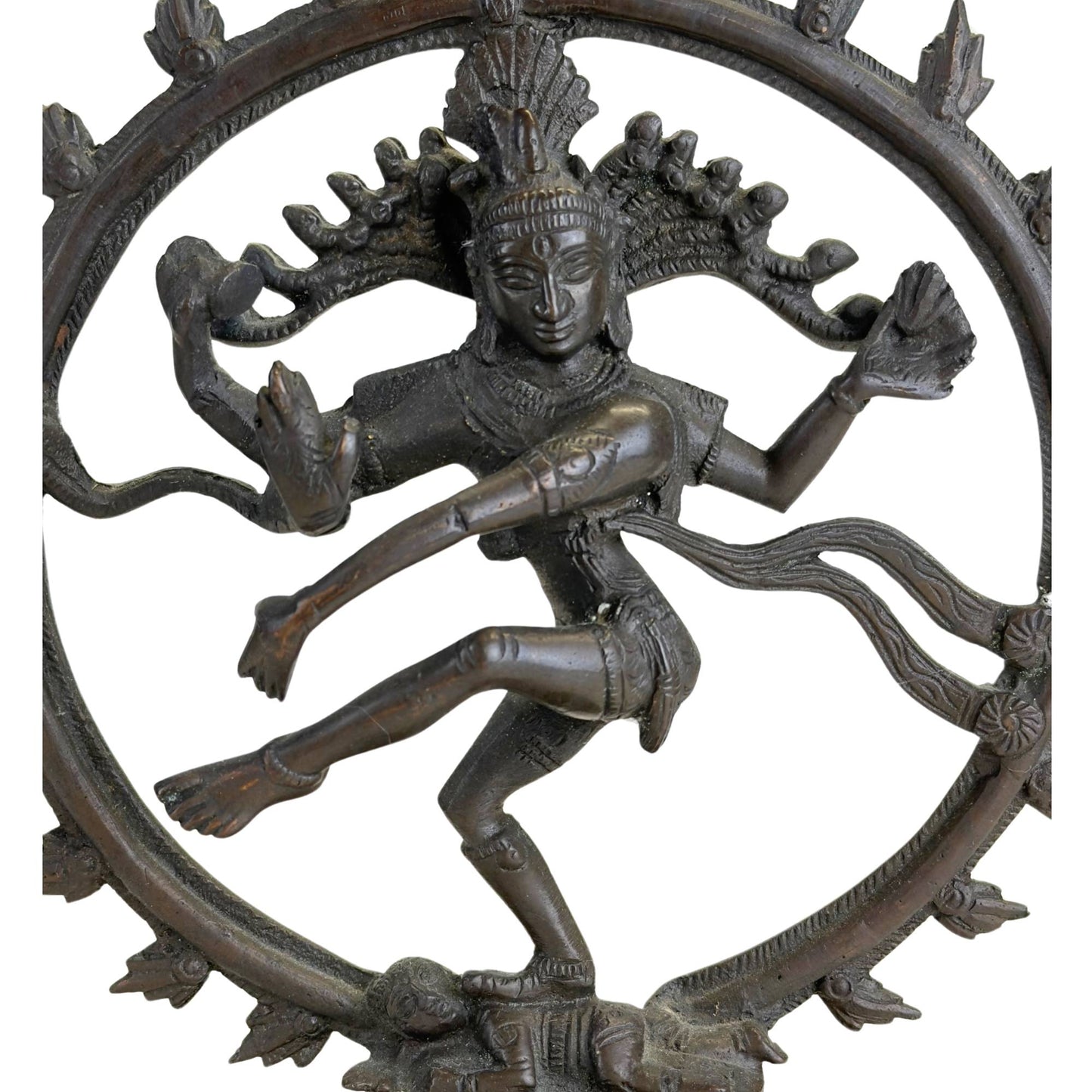Spiritueel hindoeïstisch kunstobject van brons uit India voor meditatie, yoga ruimte of altaar