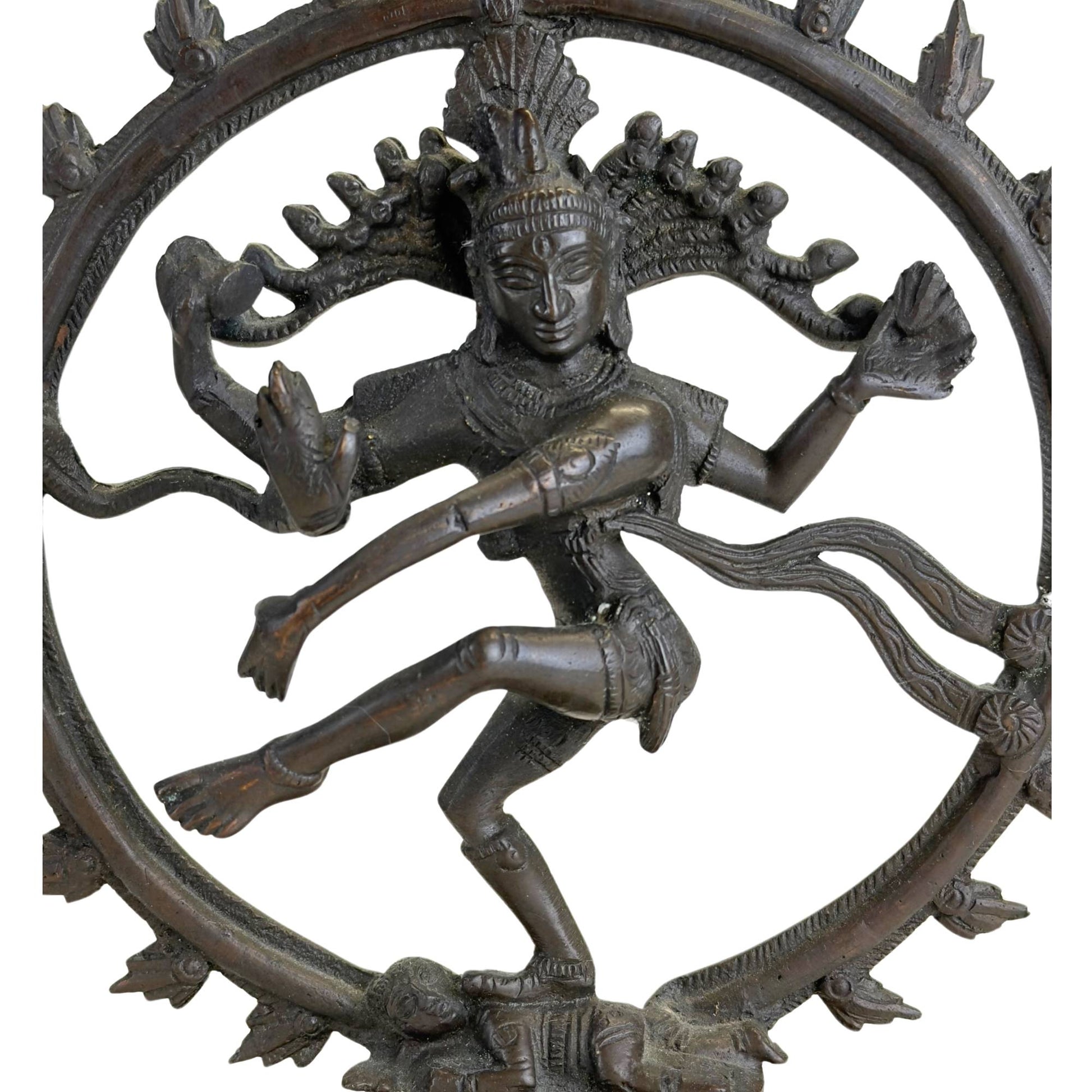 Spiritueel hindoeïstisch kunstobject van brons uit India voor meditatie, yoga ruimte of altaar