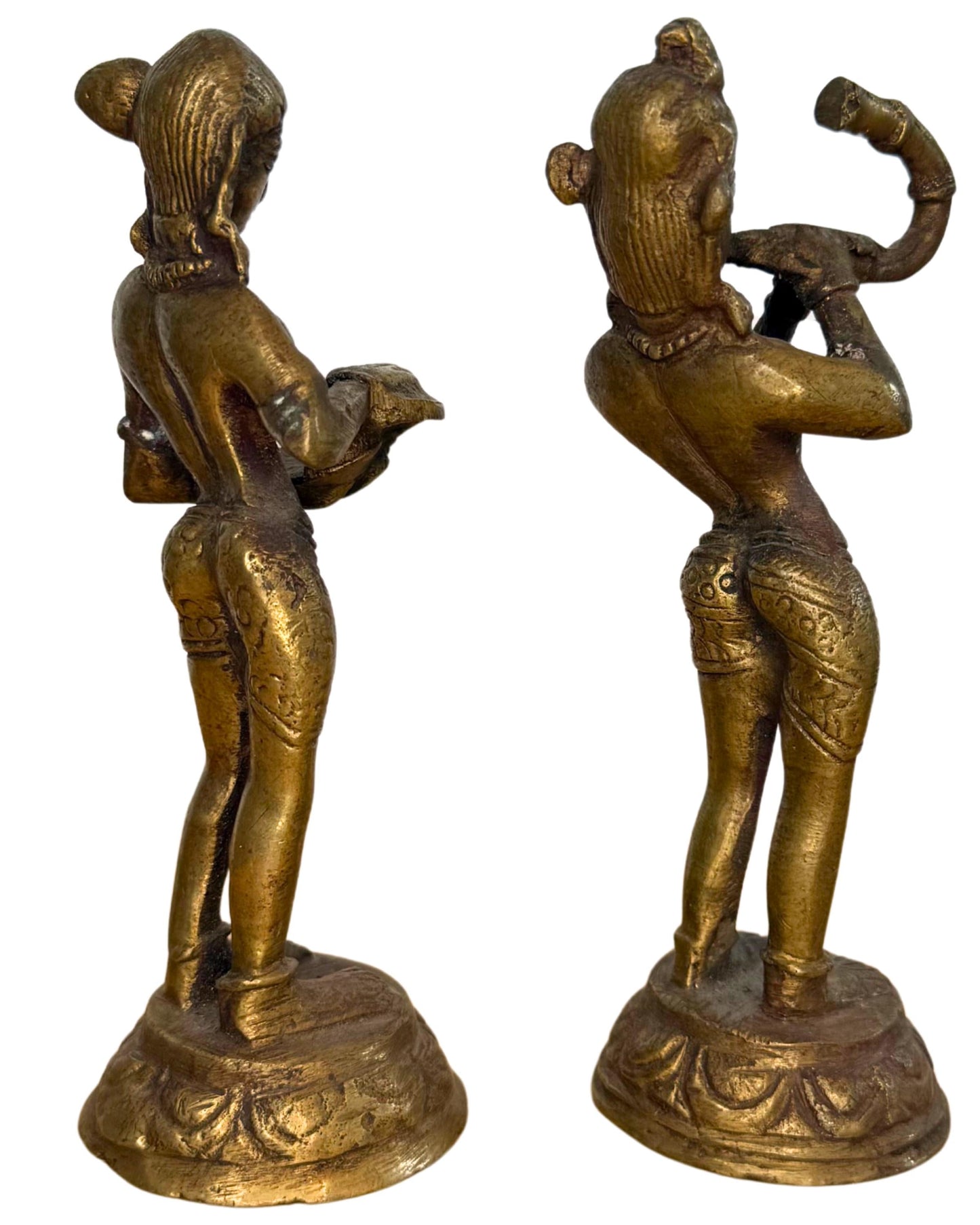 Spirituele bronzen beeldjes hindoe altaar set met vergulding