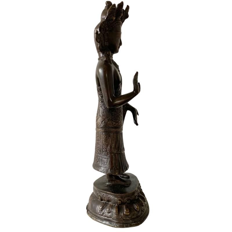 Standing Dipankara Buddha – Bronze, Himalayan Style, 43 cm – right-side view