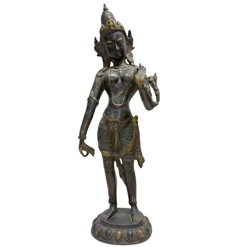Standing Green Tara – Bronze, Nepal / Patan Style, 42 cm – front view
