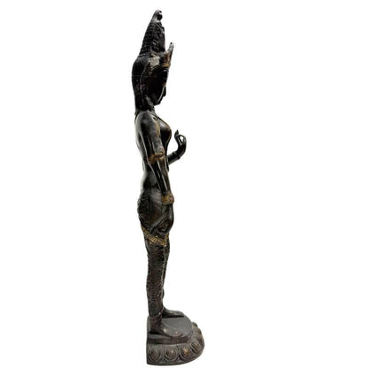 Standing Tara – Bronze, Himalayan Style, 42 cm – left-side view