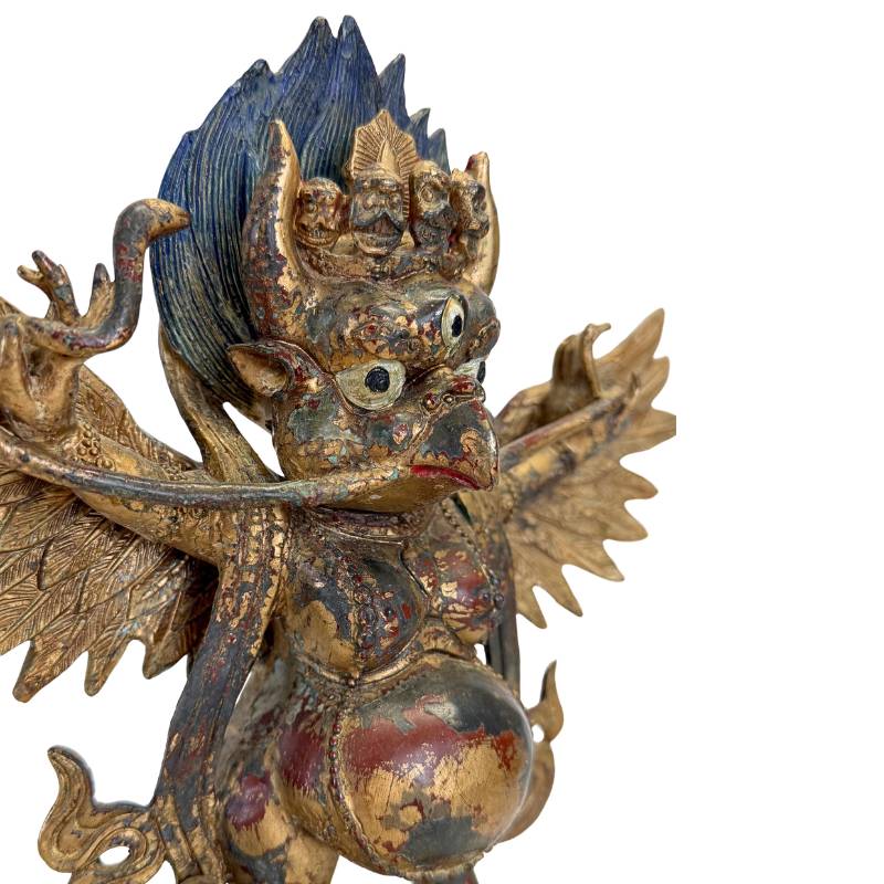 Tantrische Garuda beschermfiguur in brons uit Himalaya regio