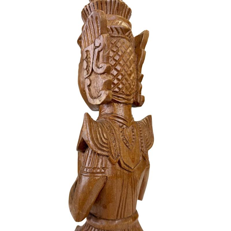 Tempelwachter hout Thailand detail van snijwerk en patronen