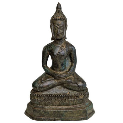 Thai Rattanakosin bronze Buddha seated in meditation