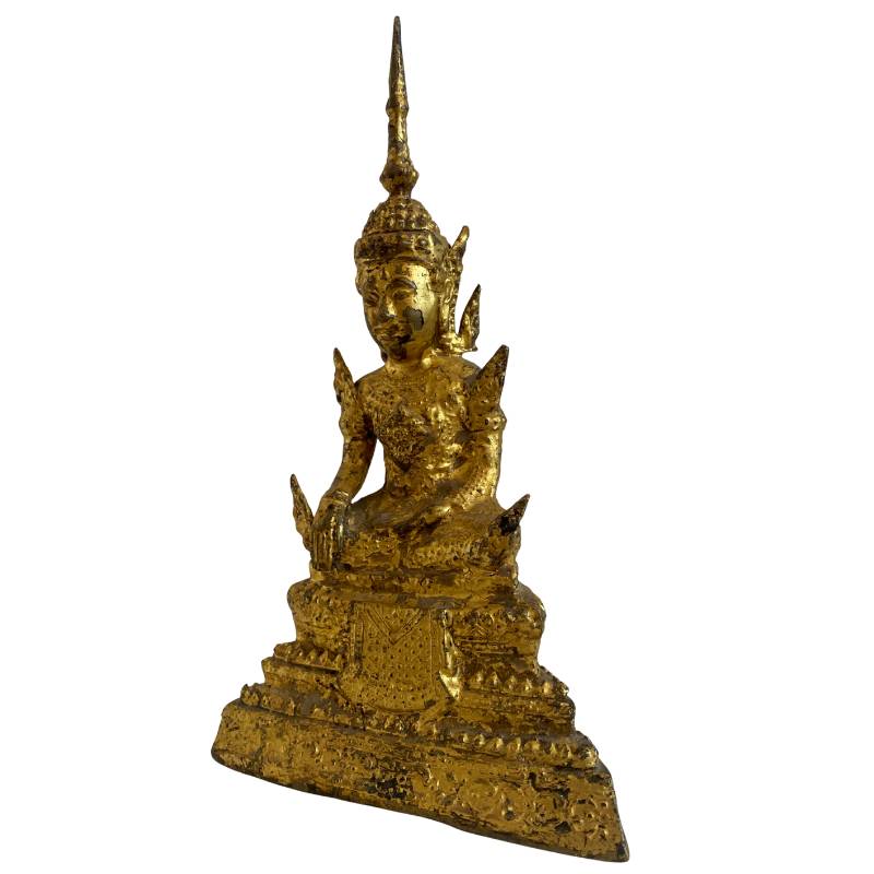 Opposite front angle of Thai Buddha in earth-touching gesture