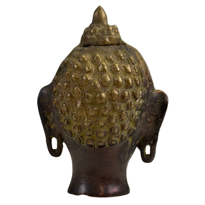 Thai-Style Buddha Head – Bronze, 12.3 cm – rear view