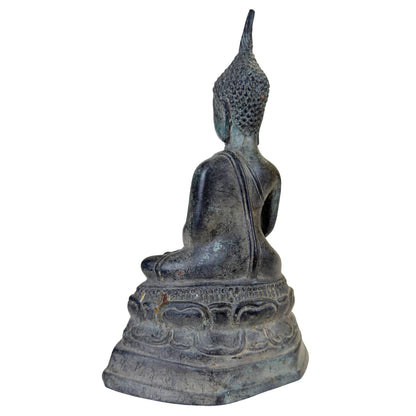 Thai Sukhothai-Style Buddha – Bronze, 23.5 cm – right three-quarter rear view