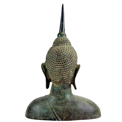 Thai Sukhothai-Style Buddha Bust – Bronze, 20th Century – rear view