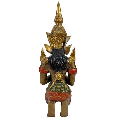 Thai Thepanom Temple Guardian – Gilt & Polychrome, 14 cm – rear view