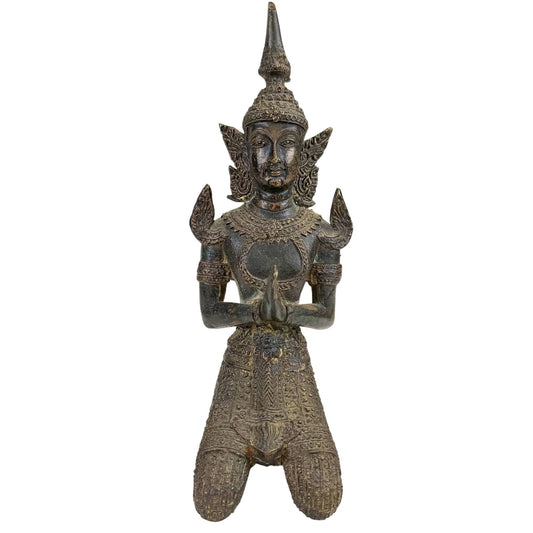 Thai Theppanom Temple Guardian – Bronze, 21.7 cm – front view