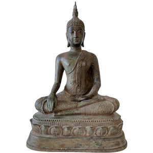 Antiek Thais Boeddhabeeld in brons – Ayutthaya stijl, 18e–19e eeuw lot 173