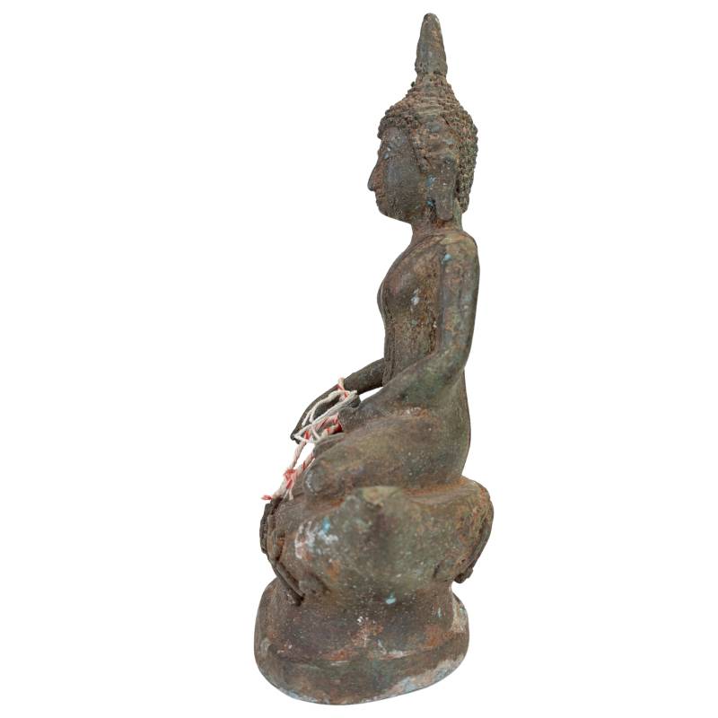 Thaise Boeddha bronzen beeld handgemaakt met lotusbasis