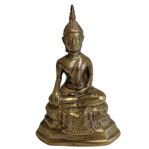 Vuurverguld Thais Boeddhabeeld in Bhumisparsha Mudra – 19e eeuw