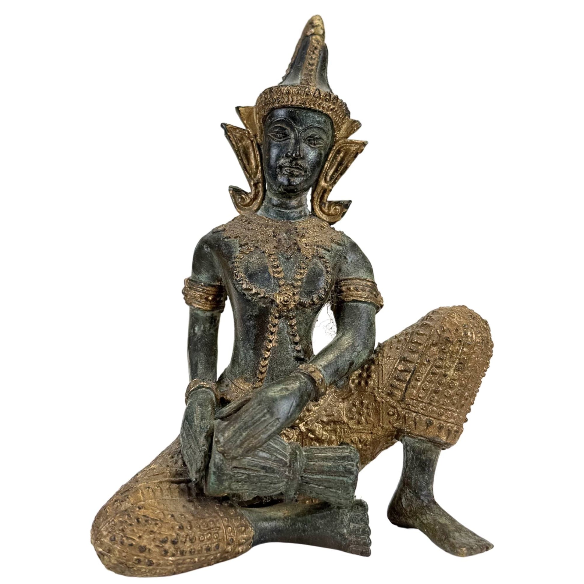 thaise kunst brons gieten gezichtsuitdrukking trommelspeler