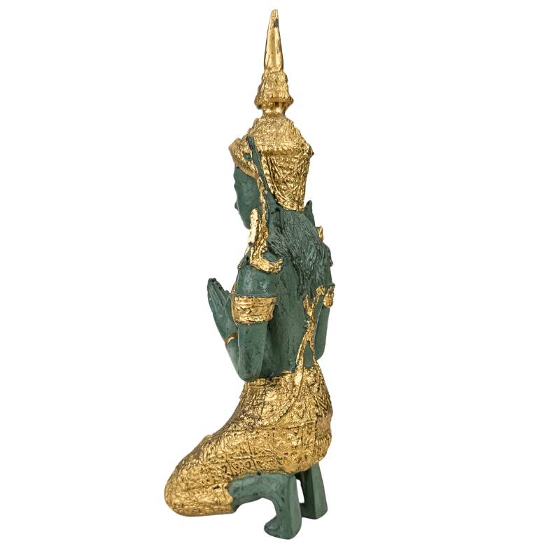 Thepanom Thailand beeld set groen patina met gouden details