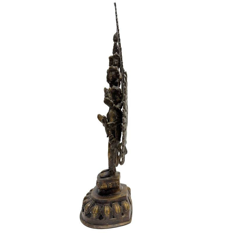 Standing Thousand-Armed Avalokiteshvara Bronze Statue – 49 cm – right-side view