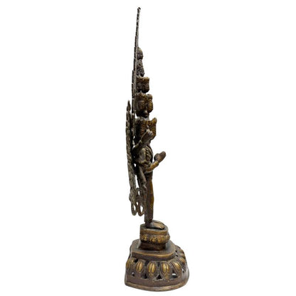 Standing Thousand-Armed Avalokiteshvara Bronze Statue – 49 cm – left-side view